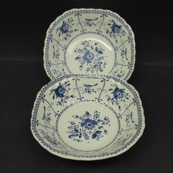 2 - Johnson Brothers China INDIES BLUE 6 Inch Square Cereal Bowls - Picture 2 of 4